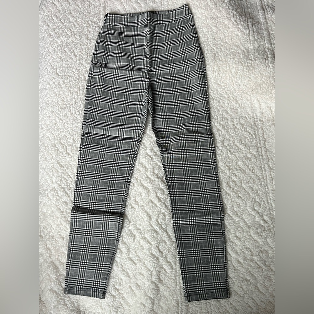 High Waist Plaid Pants